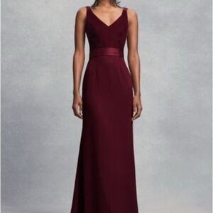 David's Bridal Crepe & Velvet Open Back